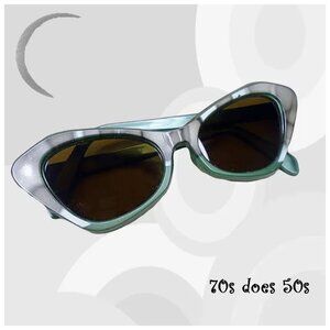 Retro Cateye Green Retro Marble Look Sunglasses - 50s via 70s